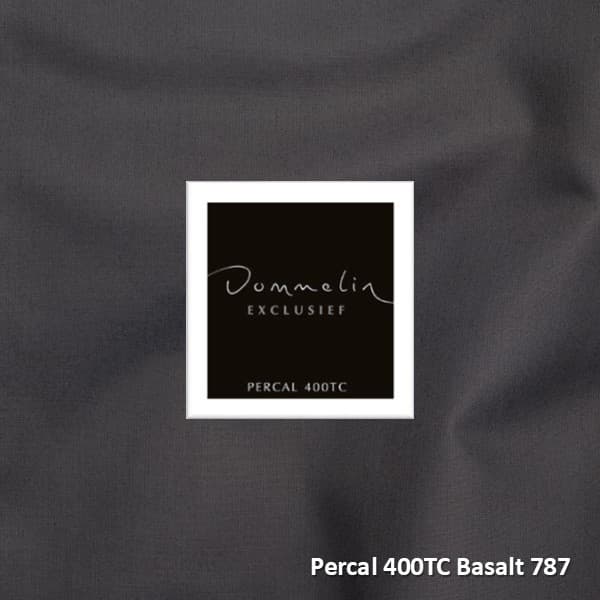 Dommelin Dubbele Split Hoeslaken Percal 400TC - 40 cm hoog - Basalt
