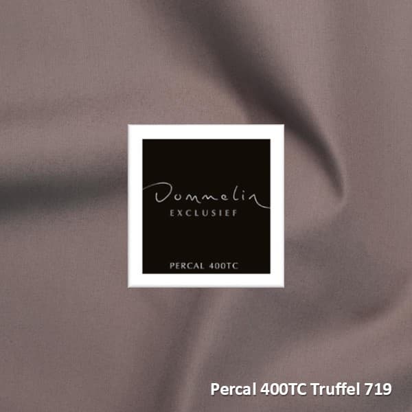 Dommelin Dubbele Split Hoeslaken Percal 400TC - 40 cm hoog - Truffel