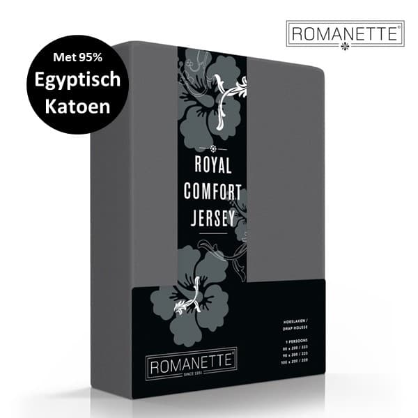 Romanette - Royal Comfort Jersey Hoeslaken Antraciet