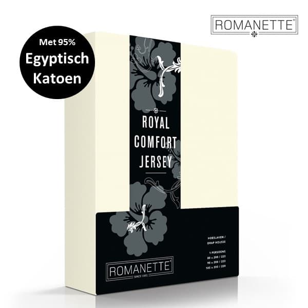 Romanette - Royal Comfort Jersey Hoeslaken Ivoor