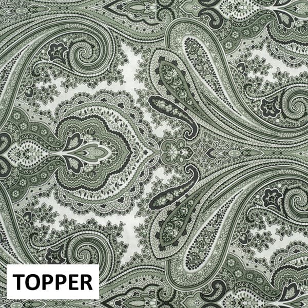 Dommelin Topper Hoeslaken Satijn 400TC - Dessin Pordoi Groen