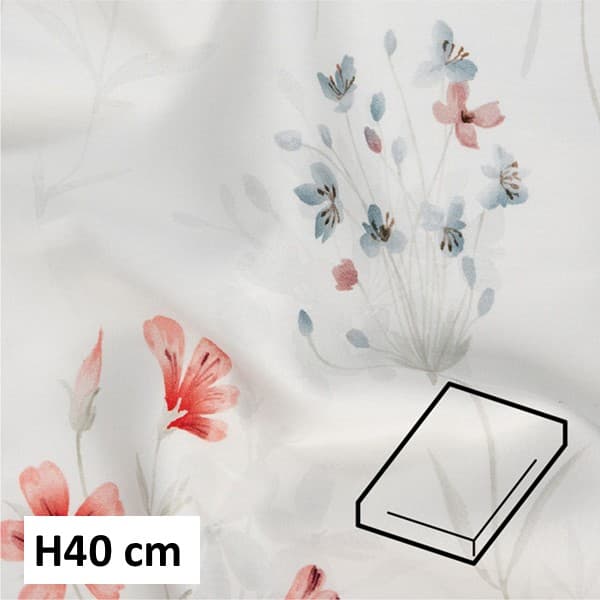 Dommelin Hoeslaken Satijn 400TC - 40 cm hoog - Dessin Field - Rosso