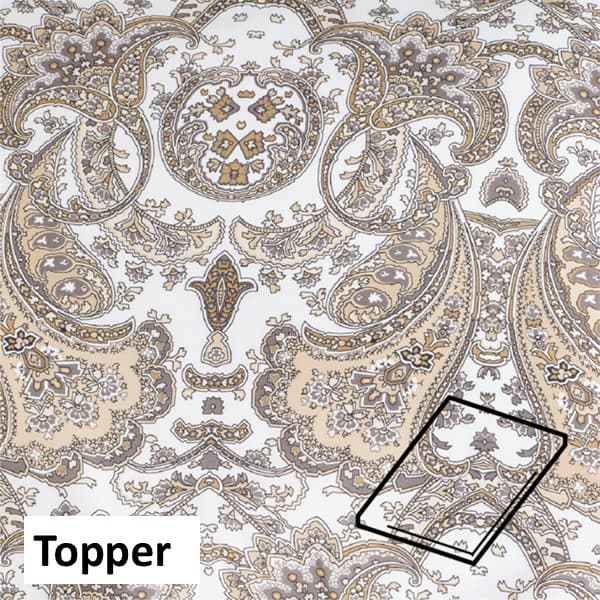Dommelin Topper Hoeslaken Satijn 400TC - Dessin Lecce Wit