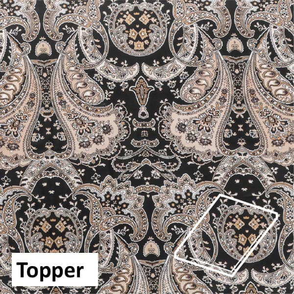 Dommelin Topper Hoeslaken Satijn 400TC - Dessin Lecce Zwart